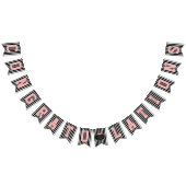 Tafel-Glückwunsch-Schwarz-weiße rosa Hochzeit Wimpelkette (Alle)