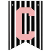 Tafel-Glückwunsch-Schwarz-weiße rosa Hochzeit Wimpelkette (Erste Fahne)