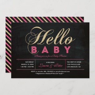 Tafel, Gold Typografie Girl Baby Shooter Einladung