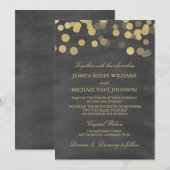 Tafel-GoldGlitzer-Hochzeits-Einladungen Einladung (Vorne/Hinten)