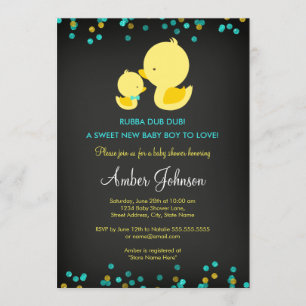 Tafel Gummiente Babyparty-Einladung Einladung