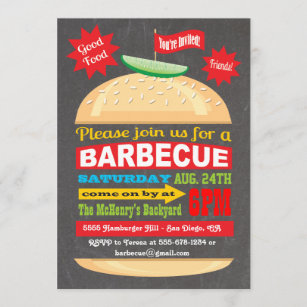 Tafel-Hamburger-Grill-Party Einladung