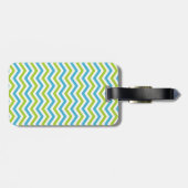 Tafel-helles Zickzack Muster-Monogramm Gepäckanhänger (Rückseite horizontal)