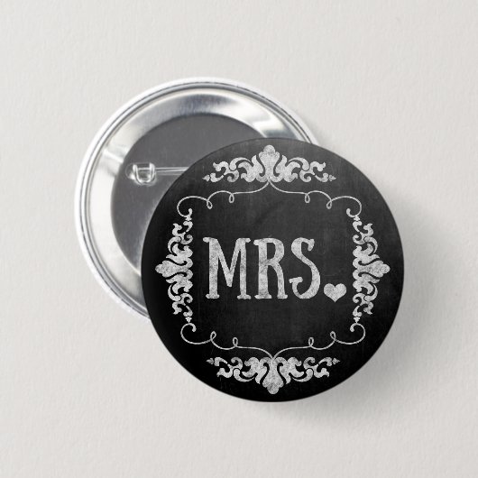 Tafel-Hochzeit "Frau" Knopfnadel Button (Vorne & Hinten)