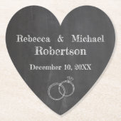 Tafel-Hochzeits-Ringe personalisiert Untersetzer (Vorderseite)