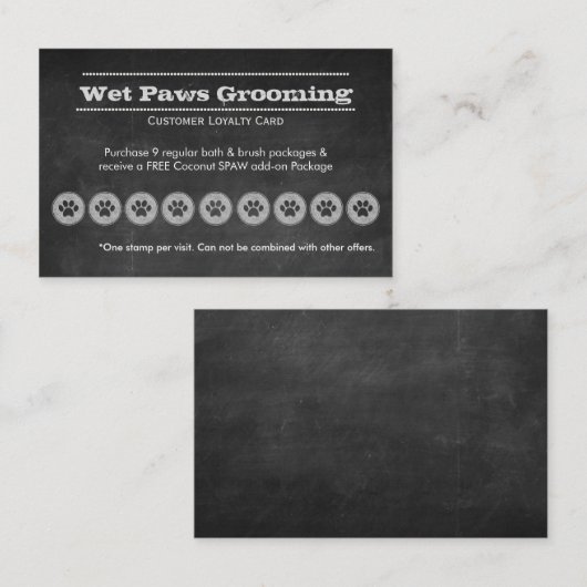 Tafel-Hunde-/Haustier-Pflegen Treuekarte (Vorne/Hinten)