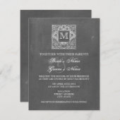 Tafel inspirierte Monogramm-Hochzeit laden ein Einladung (Vorne/Hinten)