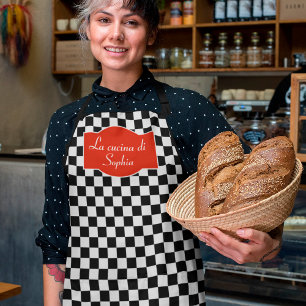 Tafel Italienische Küche Koch mit Name Schürze