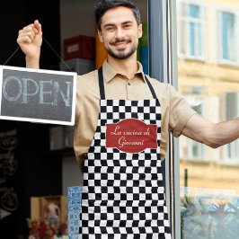 Tafel Italienische Küche Koch mit Name Schürze