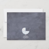 Tafel-Jungenpram-Babyparty-Einladung Einladung (Rückseite)