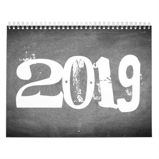 Tafel-Kalender-Schwarzweiss-Text 2019 Kalender (Titelbild)