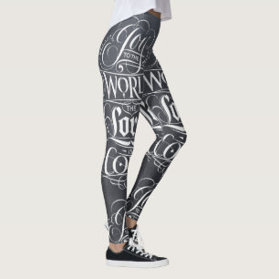 Tafel-Kalligraphie-Weihnachtsreligiöse Kreide Leggings