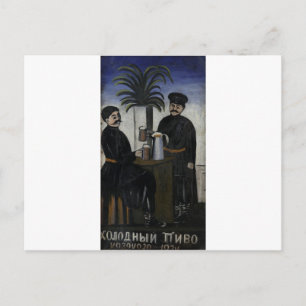 Tafel "Kaltes, kaltes Bier" von Niko Pirosmani Postkarte