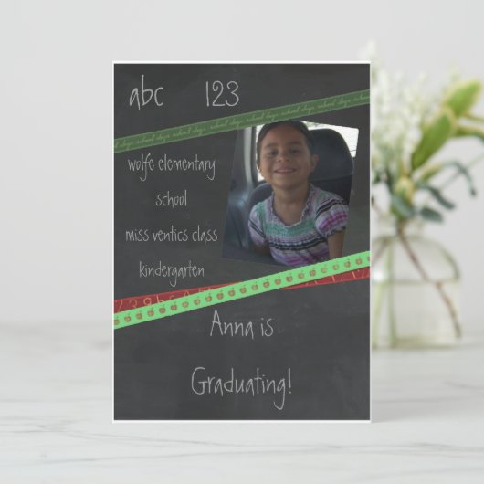 Tafel-Kindergarten oder Vorschule-Einladung Einladung (Stehend Vorderseite)