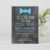 Tafel kleine Mann-Babyparty laden ein Einladung (Stehend Vorderseite)