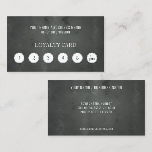 Tafel-Kunden-Loyalitäts-Lochkarte Treuekarte (Vorne/Hinten)