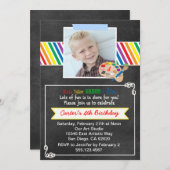 Tafel-Kunst-Geburtstags-Party Einladung (Vorne/Hinten)