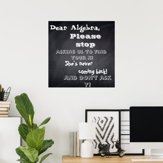 Tafel "Liebes Algebra" Design Poster (Heimbüro)