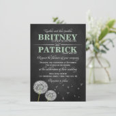 Tafel-Löwenzahn-Vintage Hochzeits-Einladungen Einladung (Stehend Vorderseite)