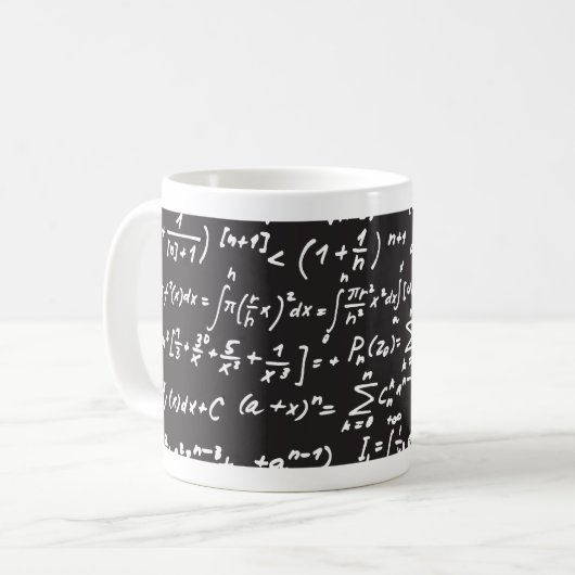 Tafel-Mathe-Gleichungen Kaffeetasse (Vorderseite Links)