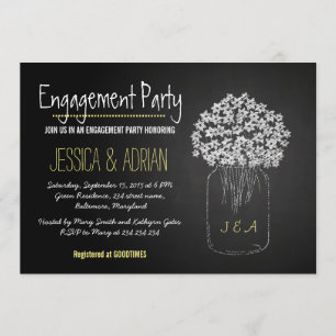 Tafel-Maurer-Glas-Blumen-Verlobungs-Party Einladung