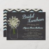 Tafel-Maurer-Glas-Gipskraut-Brautmittagessen Einladung (Vorne/Hinten)