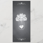 Tafel-Maurer-Glas-Hochzeits-Empfangs-Menü-Karte Menükarte (Rückseite)