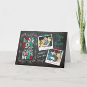 Tafel-Mistelzweig-Vintage 1. Weihnachtskarte Feiertagskarte (Vorderseite)