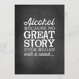 Tafel mit 12x18 - Alkohol Einladung