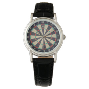 Tafel mit Dart in Bullseye, Armbanduhr