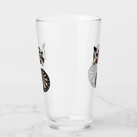 Tafel mit Dartbild-Logo, Glas (Links)