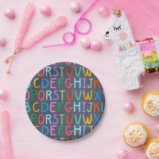 Tafel mit dem Party "School Chaulkboard" Pappteller (Party)