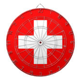 Tafel mit der Flagge der Schweiz Dartscheibe (vorne)