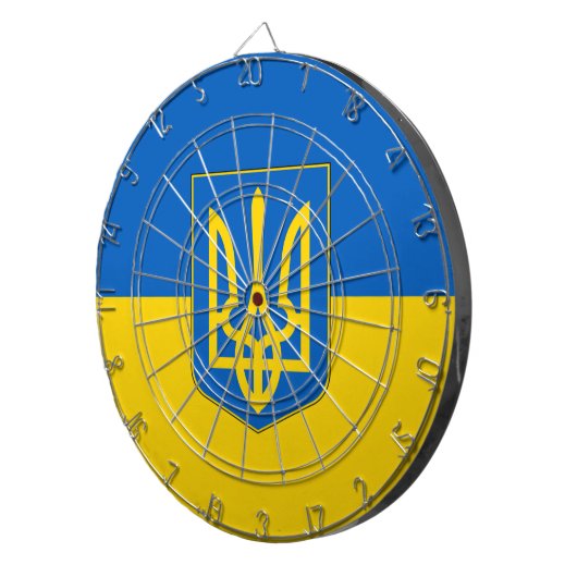 Tafel mit der Flagge der Ukraine Dartscheibe (Vorderseite rechts)