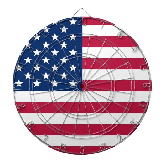 Tafel mit der Flagge der USA Dartscheibe (vorne)
