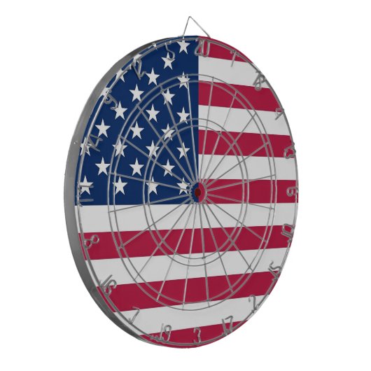 Tafel mit der Flagge der USA Dartscheibe (Vorderseite Links)