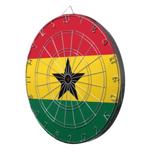 Tafel mit der Flagge Ghanas Dartscheibe (Vorderseite rechts)