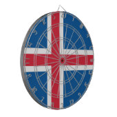 Tafel mit der Flagge Islands Dartscheibe (Vorderseite Links)