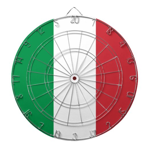 Tafel mit der Flagge Italiens Dartscheibe (vorne)