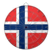 Tafel mit der Flagge Norwegens Dartscheibe (vorne)
