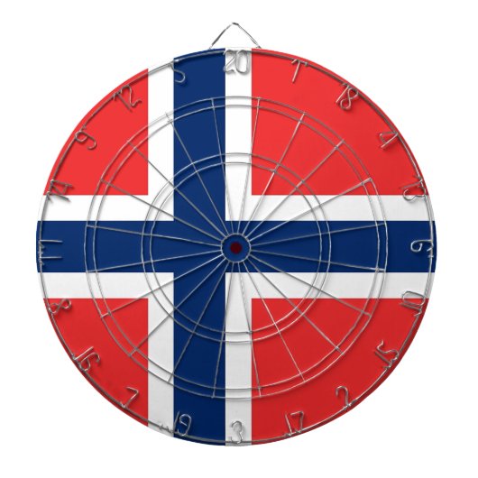 Tafel mit der Flagge Norwegens Dartscheibe (vorne)
