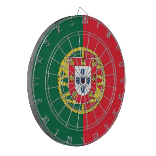 Tafel mit der Flagge Portugals Dartscheibe (Vorderseite Links)