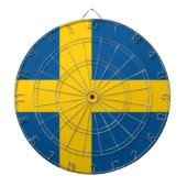 Tafel mit der Flagge Schwedens Dartscheibe (vorne)