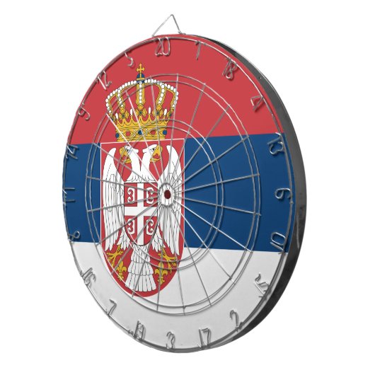 Tafel mit der Flagge Serbiens Dartscheibe (Vorderseite rechts)
