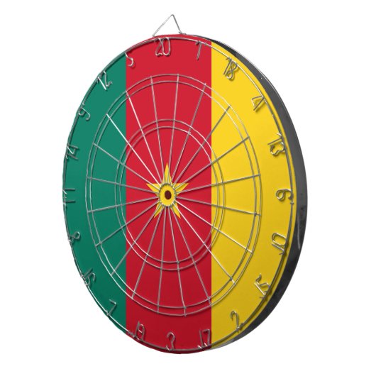 Tafel mit Flagge Kameruns Dartscheibe (Vorderseite rechts)