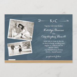 Tafel mit Fotos Wedding   Einladung