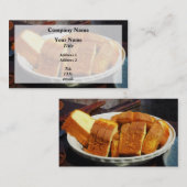 Tafel mit geschnittenem Brot und Messern Visitenkarte (Vorne/Hinten)