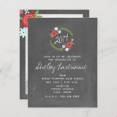 Tafel mit Inspiriert Blumenmuster-Foto-Abschluss Einladung (Vorne/Hinten)