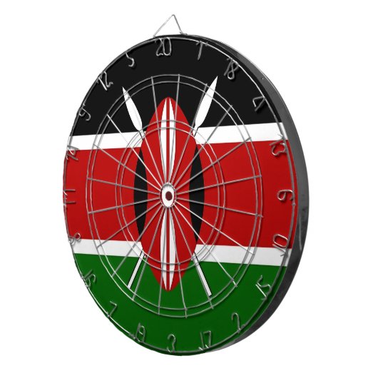 Tafel mit kenianischer Flagge Dartscheibe (Vorderseite rechts)