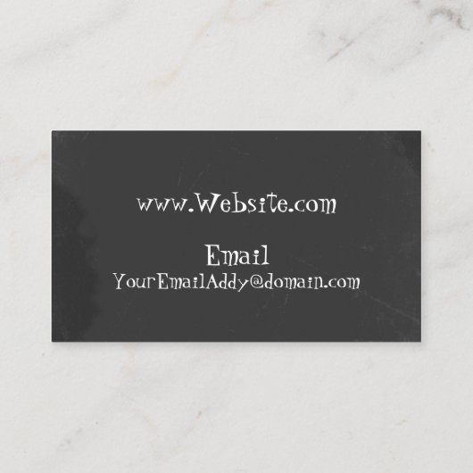 Tafel mit Kreide-Text-Effekt Visitenkarte (Rückseite)